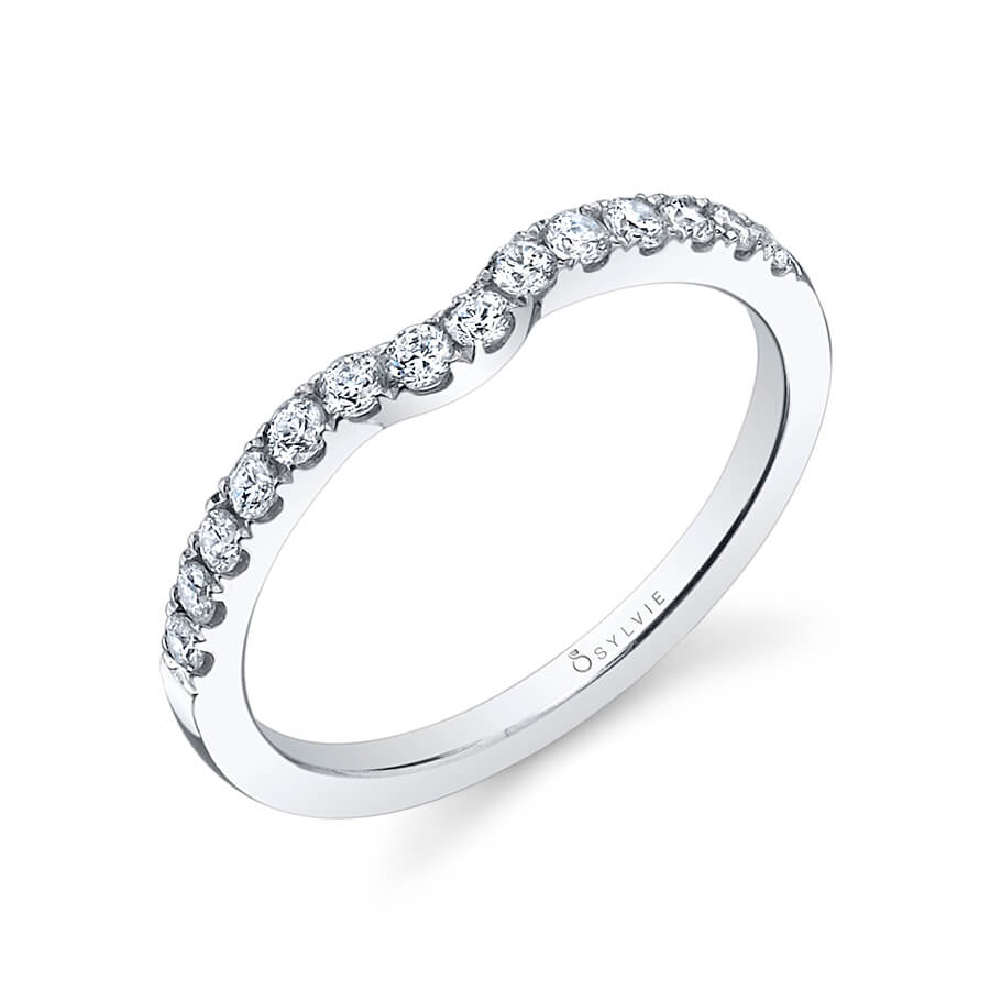 (18K Rose) Classic Curved Wedding Band