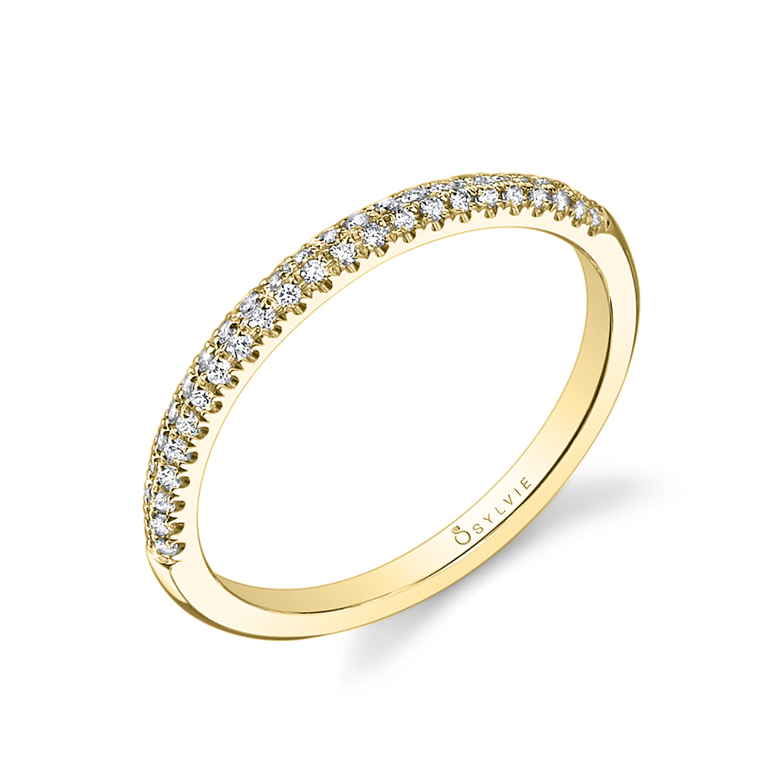 (18K Yellow) Micro Pave Wedding Band