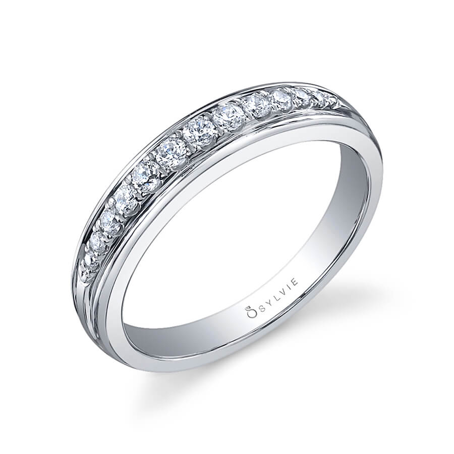(14K White) Classic High Polish Wedding Band