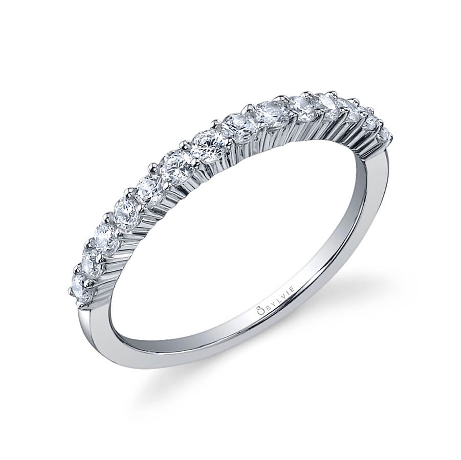 (14K Rose) Classic Diamond Wedding Band