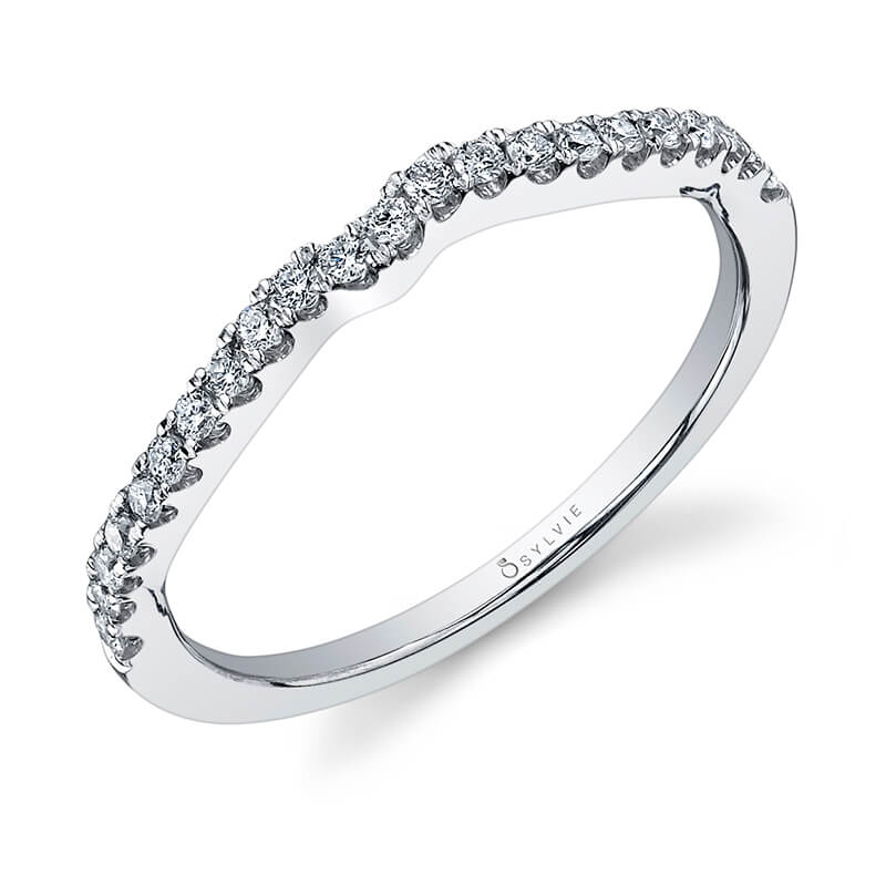 (14K Rose) Classic Curved Wedding Band