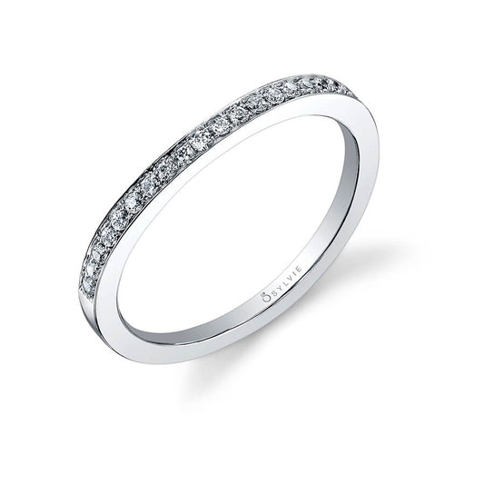 (Platinum White) Classic Curved Wedding Band