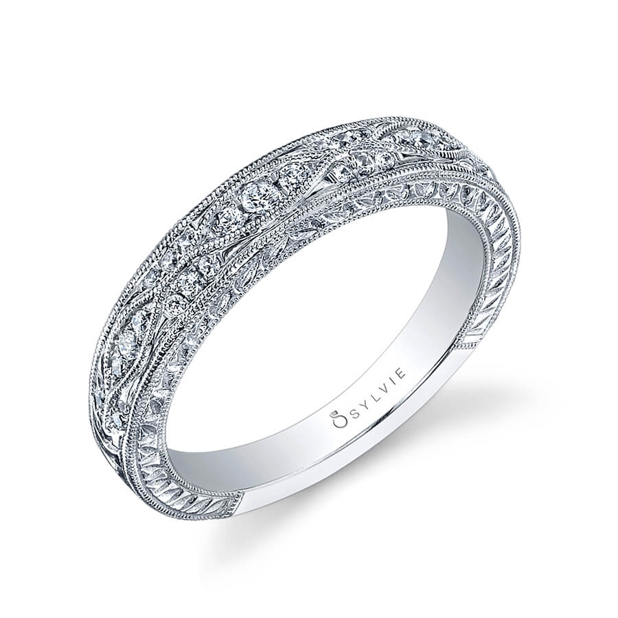 (14K Yellow) Vintage Inspired Wedding Band
