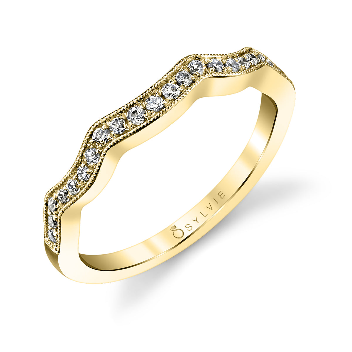 (18K Yellow) Classic Curved Wedding Band