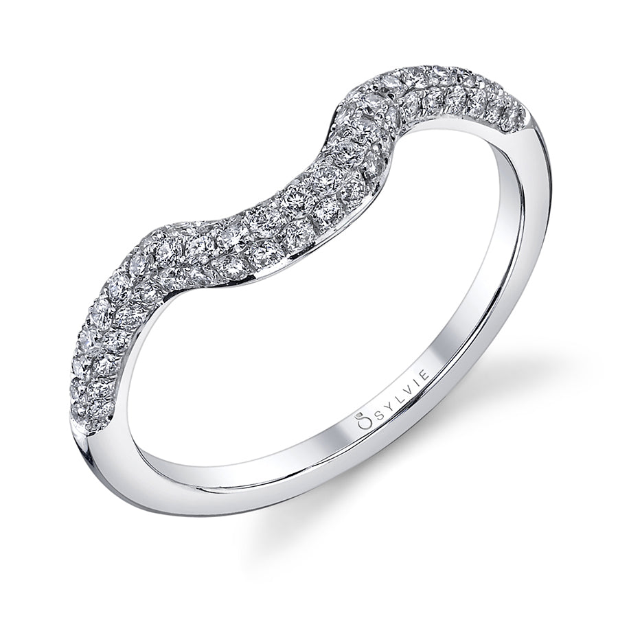 (Gallery) Curved Pave Diamond Wedding Band