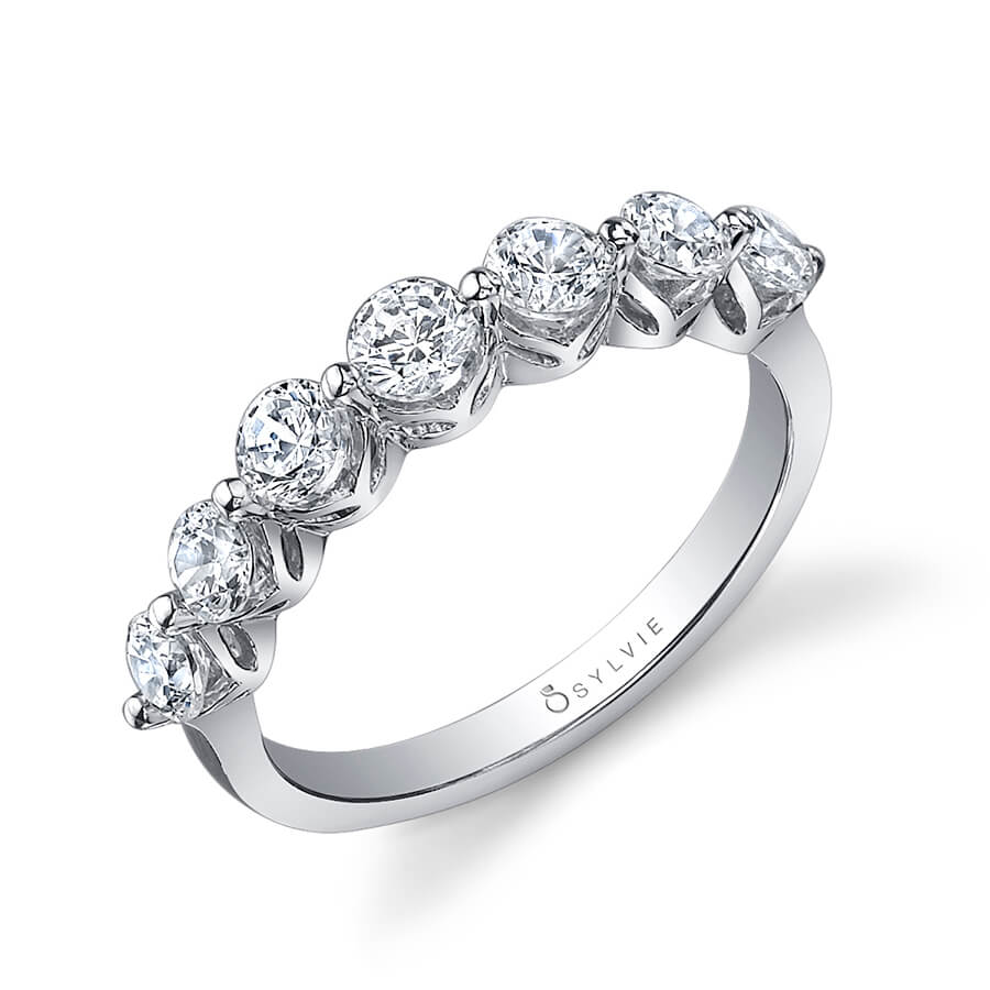 (Platinum White) Large Round Wedding Band