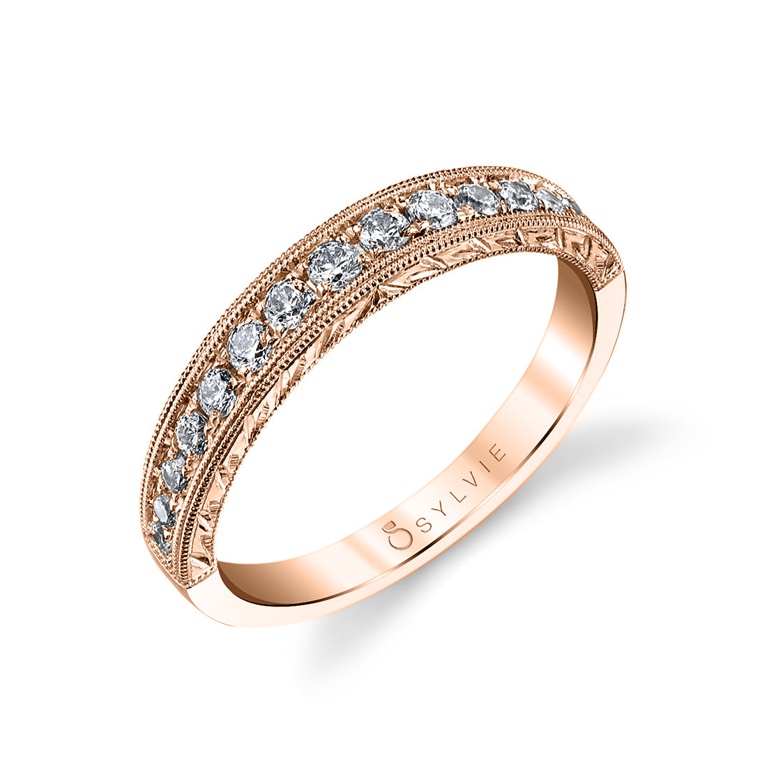 (18K Rose) Vintage Wedding Band
