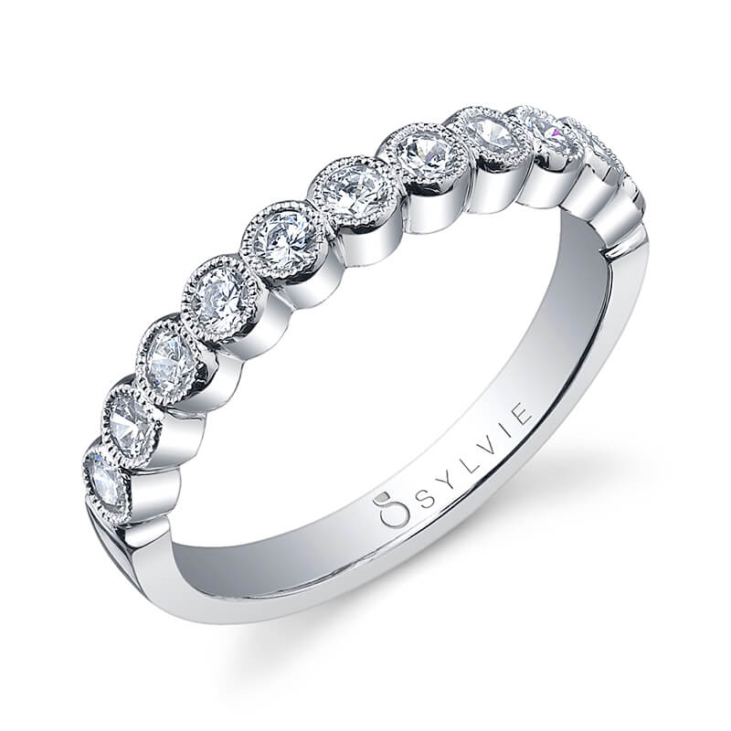 (Platinum White) Classic Bezel Diamond Band
