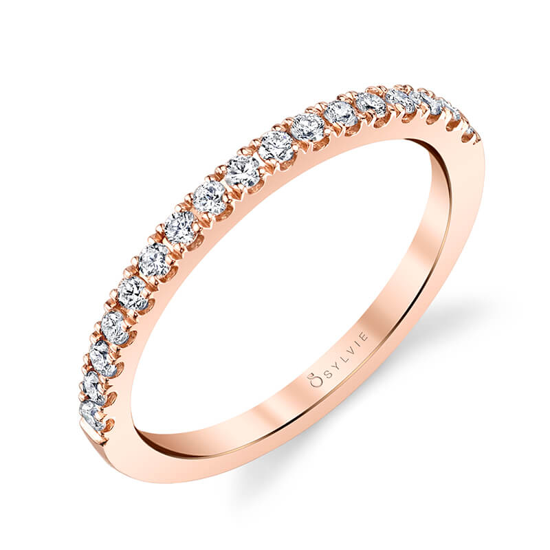 (18K Rose) Classic Wedding Band - Chantelle