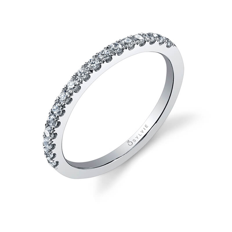(18K White) Classic Wedding Band - Chantelle