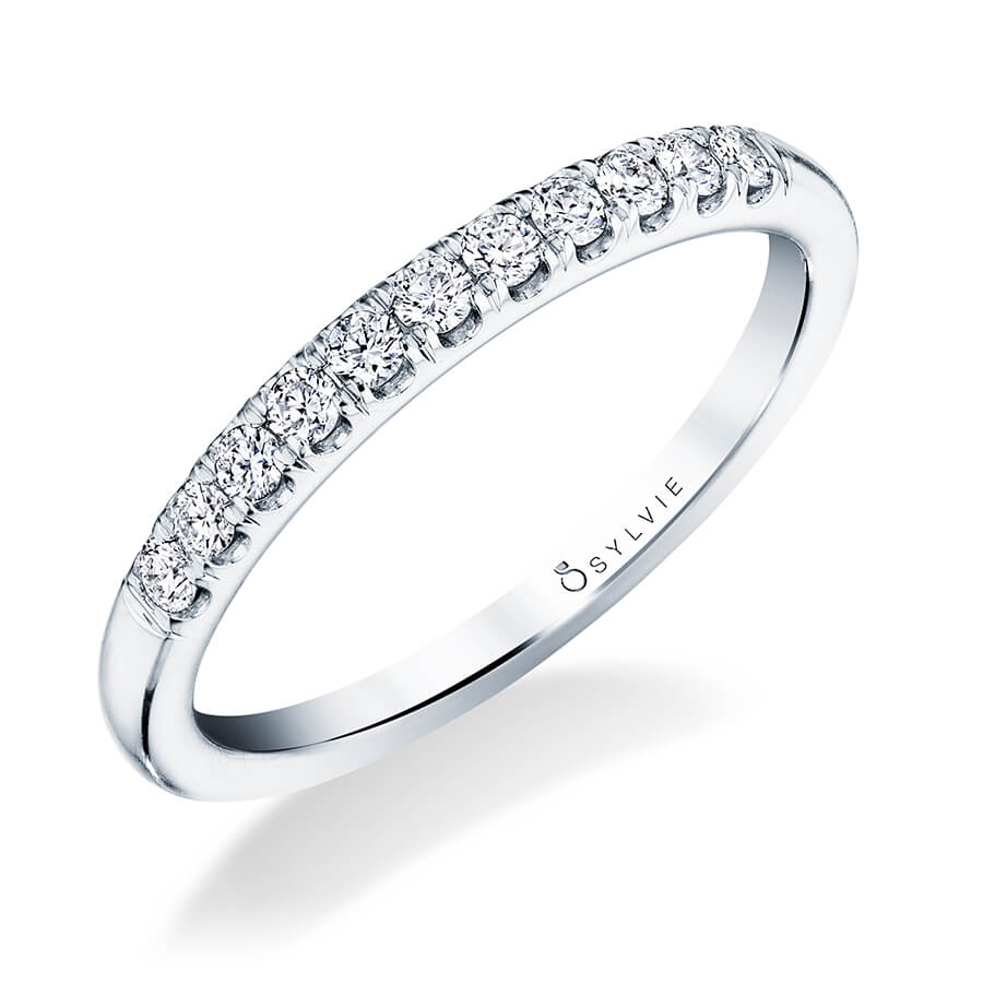 (18K White 0.25 ct) Classic Wedding Band