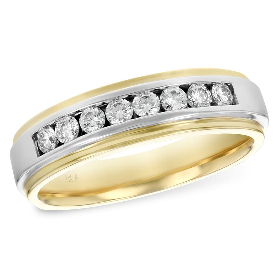14KT Gold Mens Diamond Wedding Ring