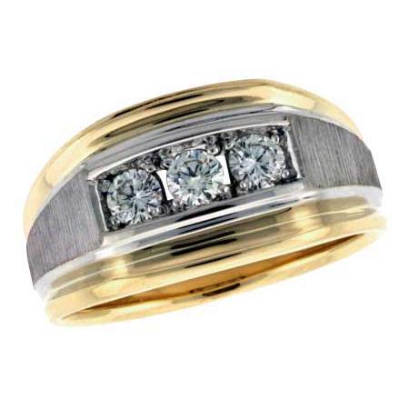 14KT Gold Mens Diamond Wedding Ring