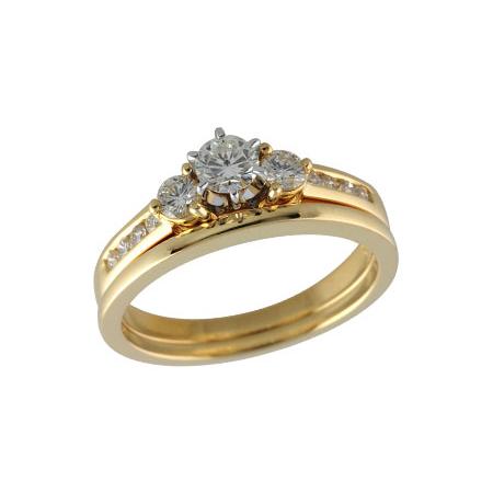 14KT Gold Two-Piece Diamond Wedding Set