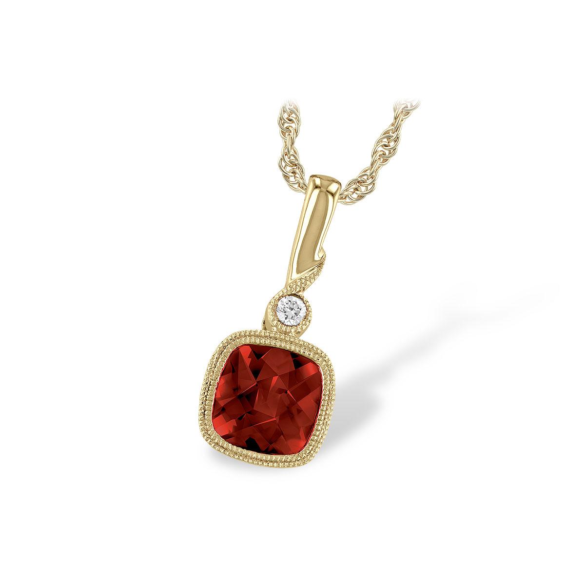 14KT Gold Garnet Necklace