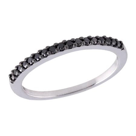 14KT Gold Ladies Black Diamond Wedding Ring