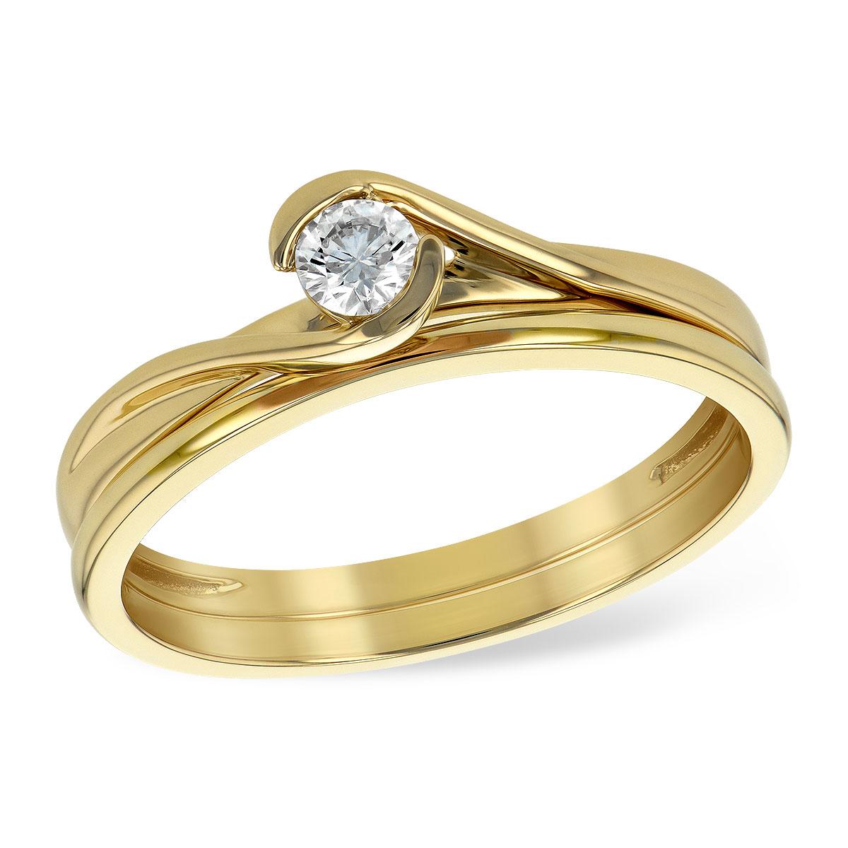 14KT Gold Two-Piece Diamond Wedding Set