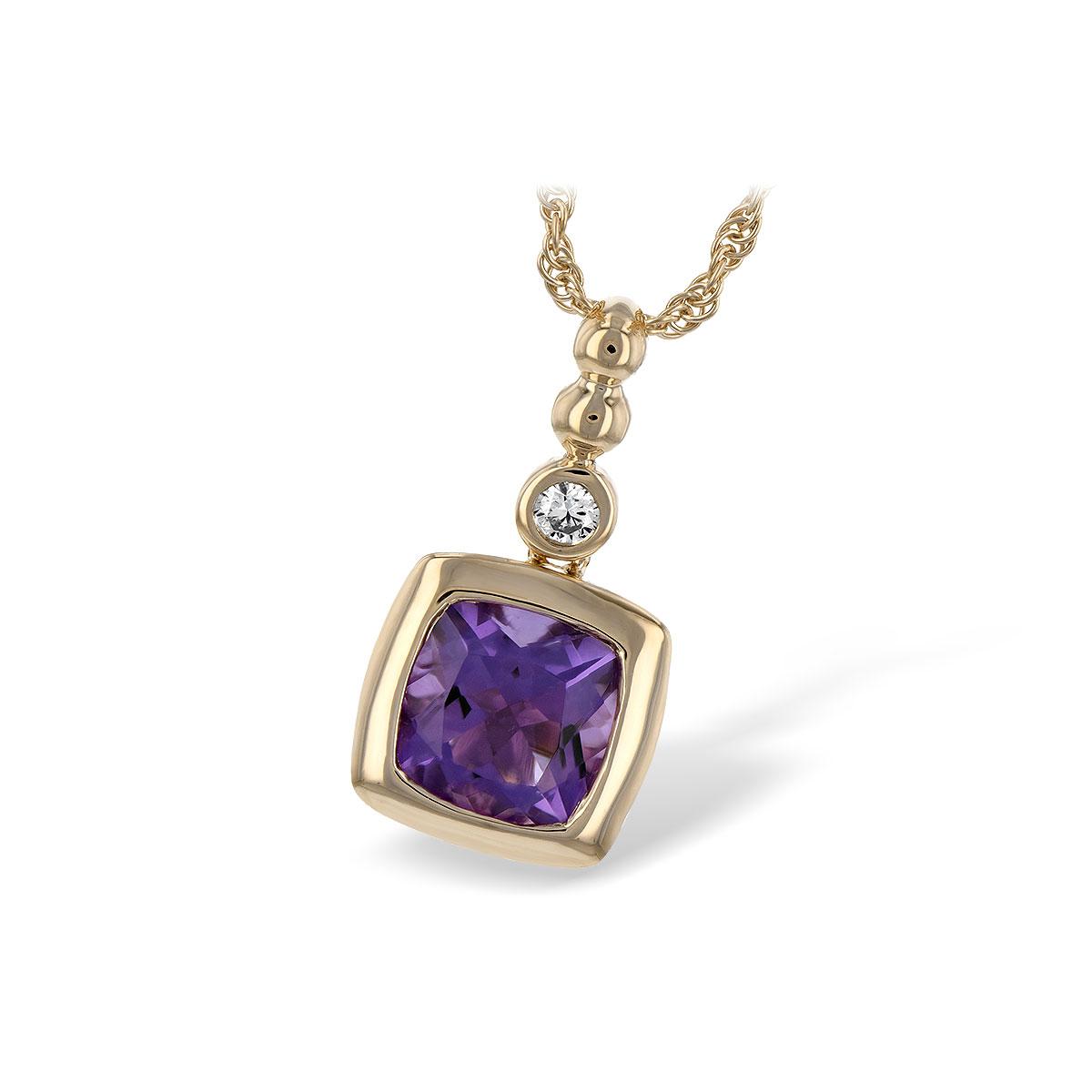 14KT Gold Amethyst Necklace