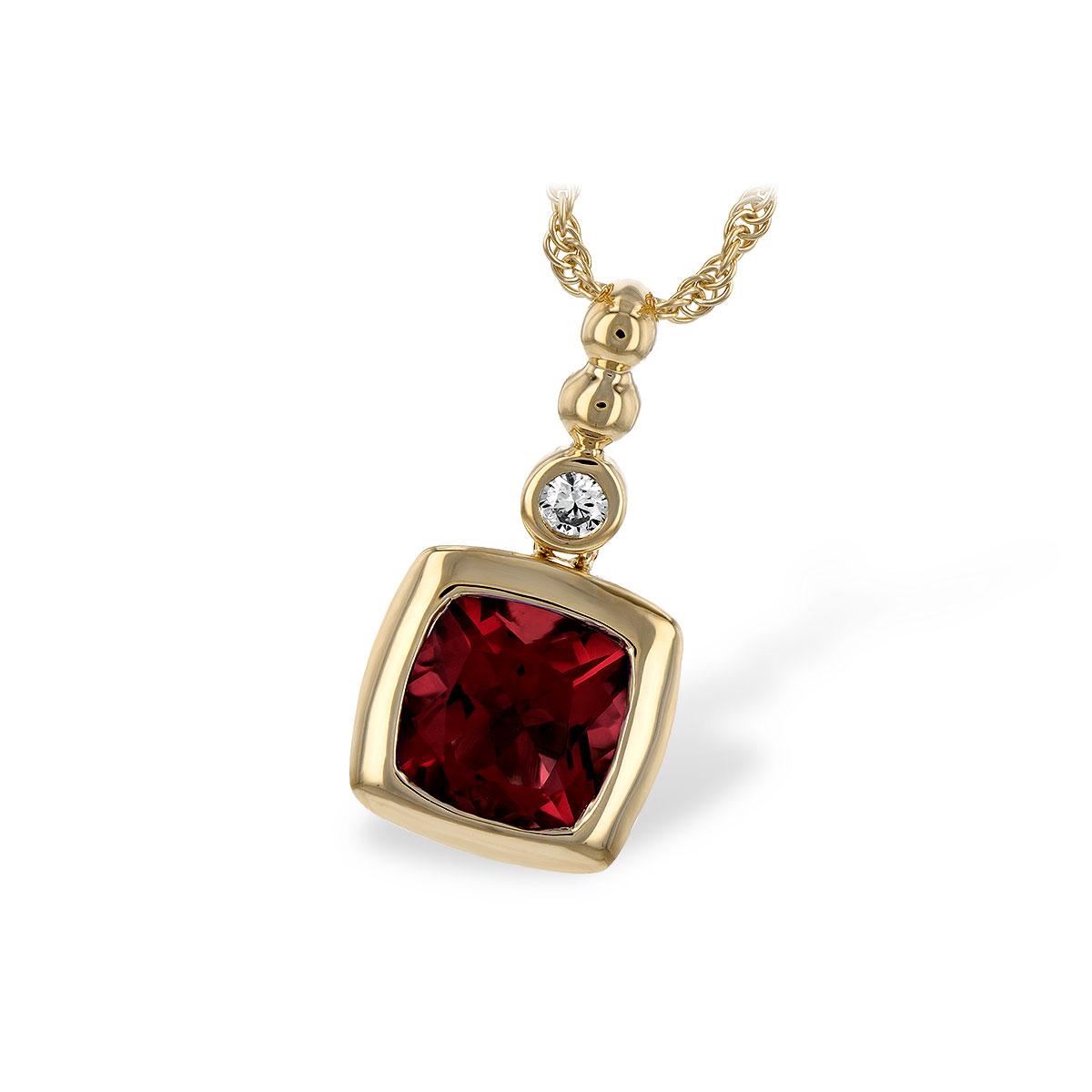 14KT Gold Garnet Necklace