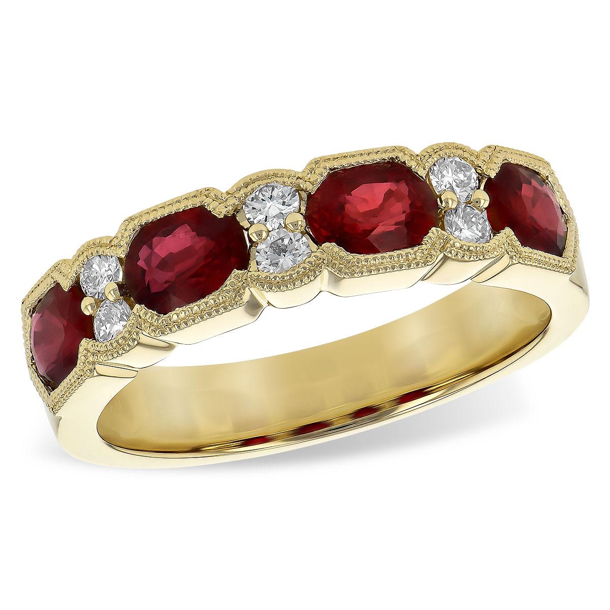 14KT Gold Ladies Ruby Wedding Ring