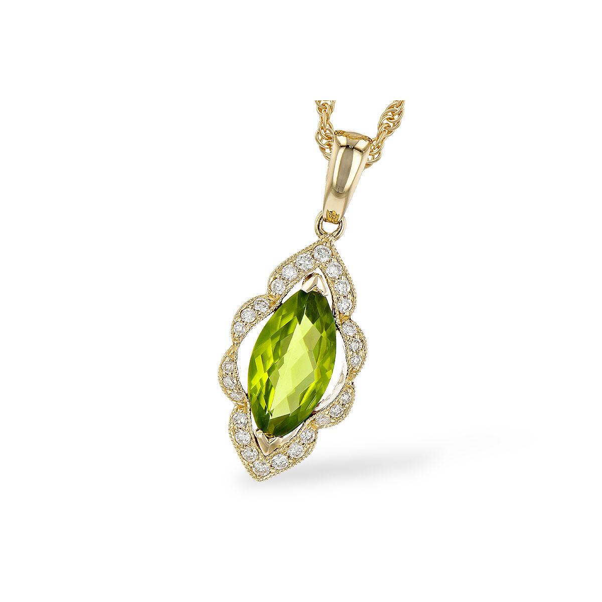 14KT Gold Peridot Necklace