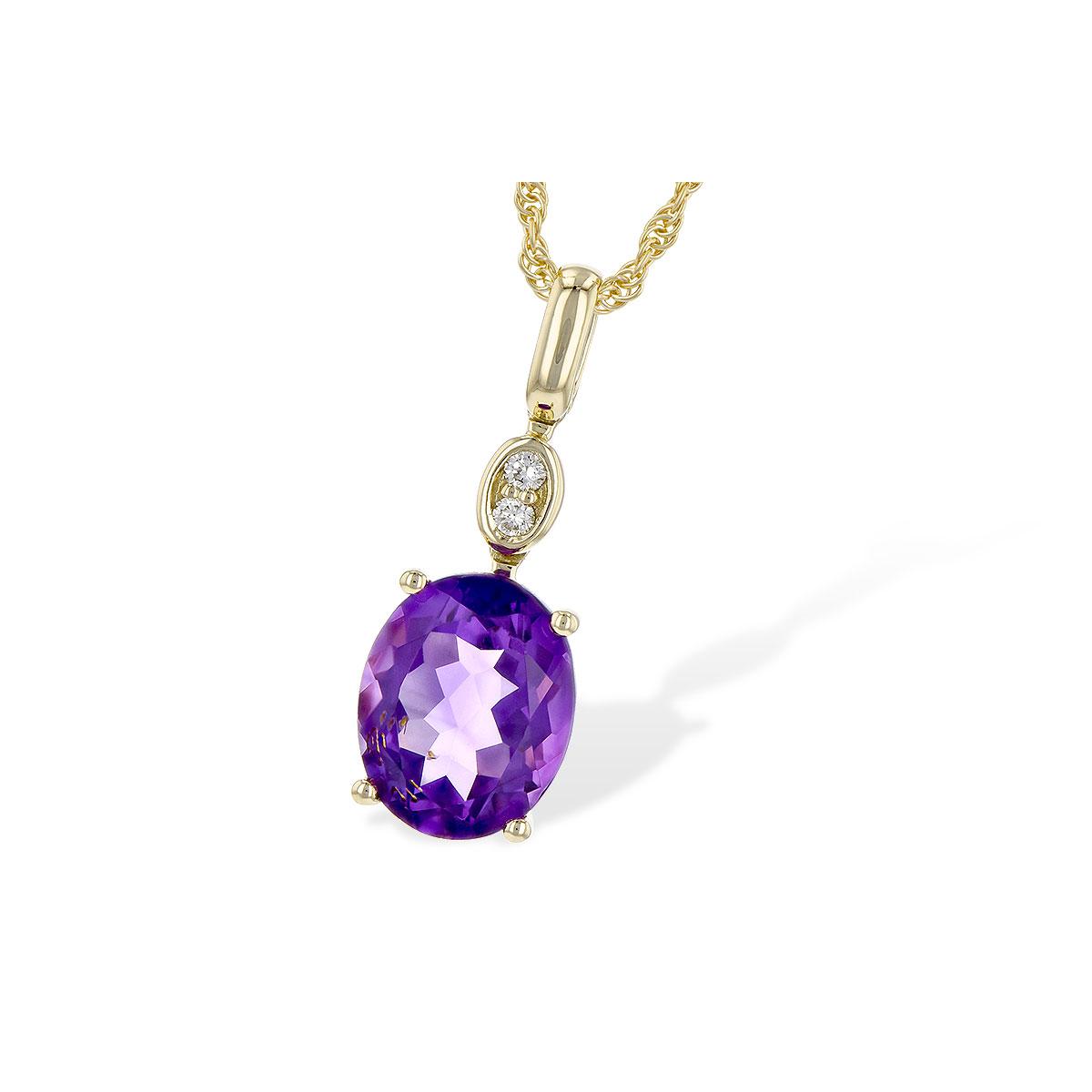 14KT Gold Amethyst Necklace