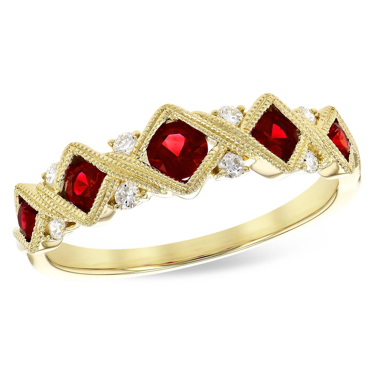 14KT Gold Ladies Ruby Wedding Ring