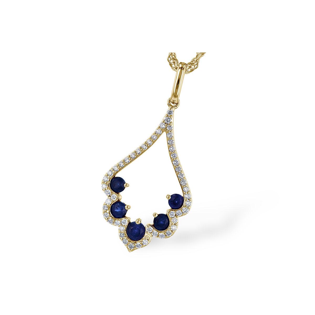 14KT Gold Sapphire Necklace
