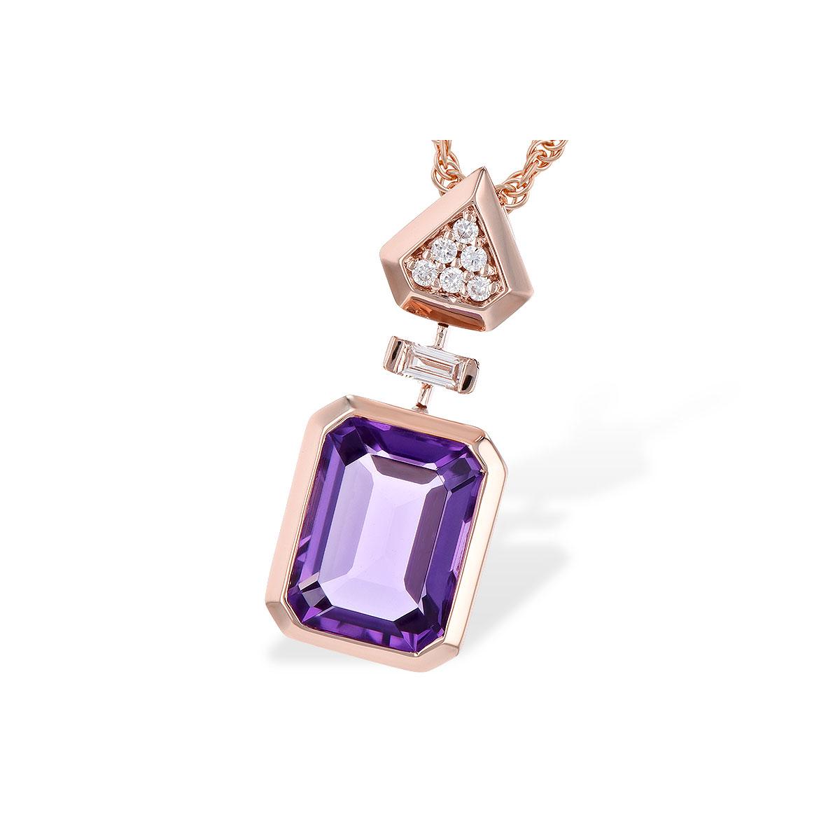 14KT Gold Amethyst Necklace