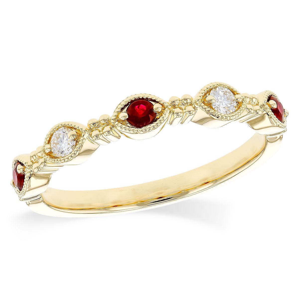 14KT Gold Ladies Ruby Wedding Ring