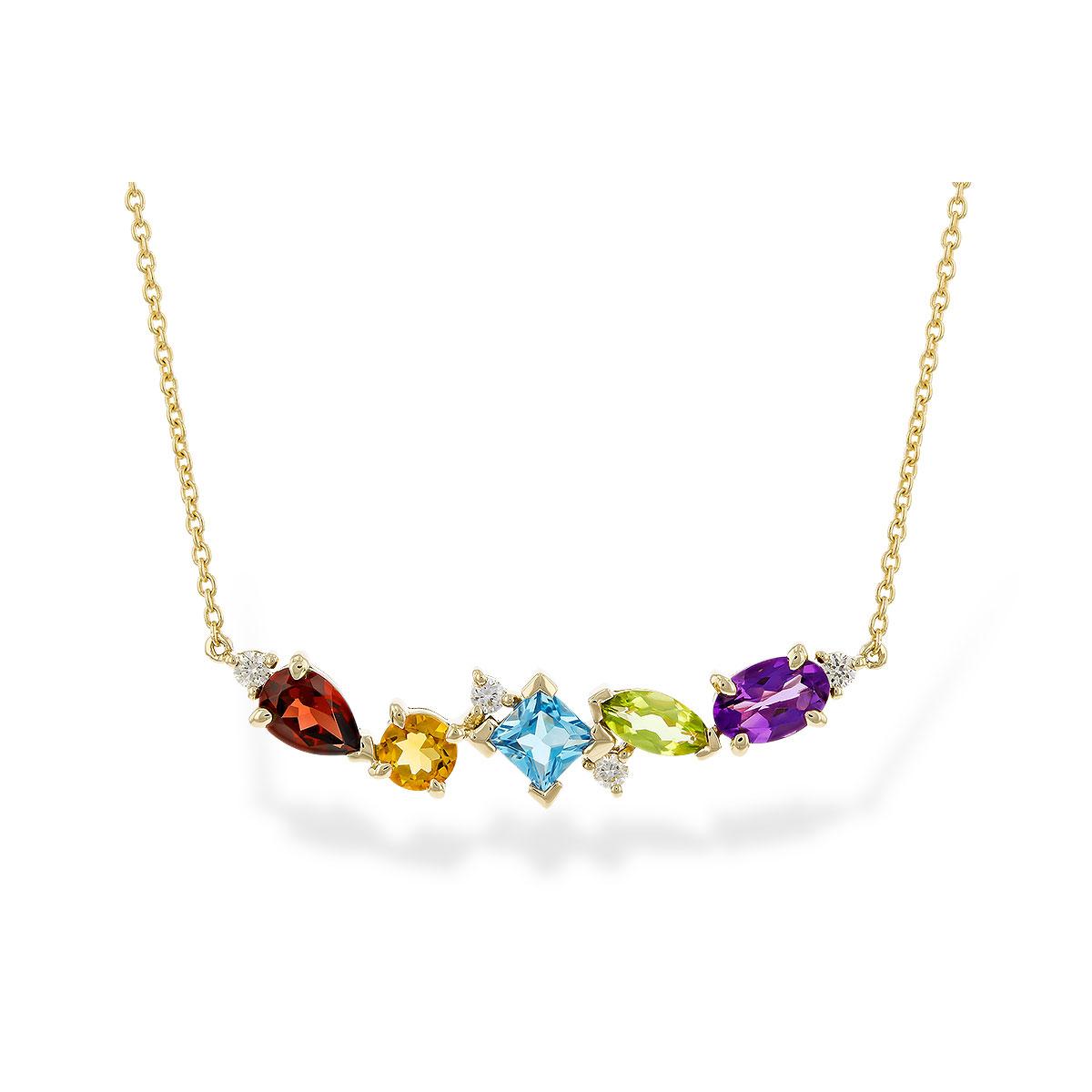 14KT Gold Multi-Stone Necklace