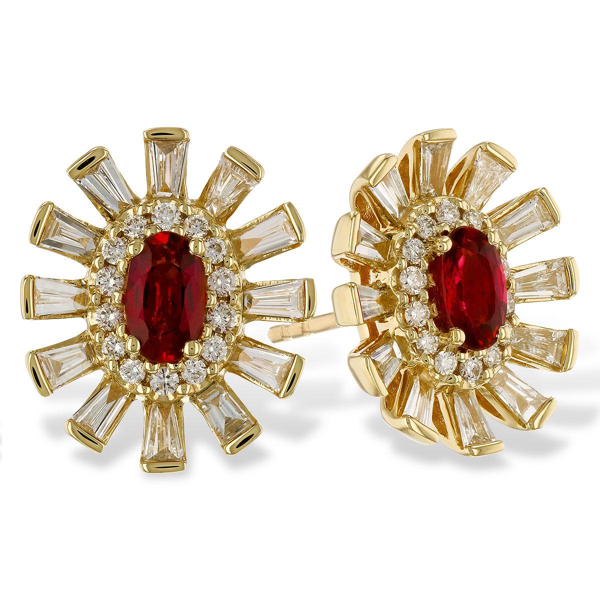 14KT Gold Ruby Earrings
