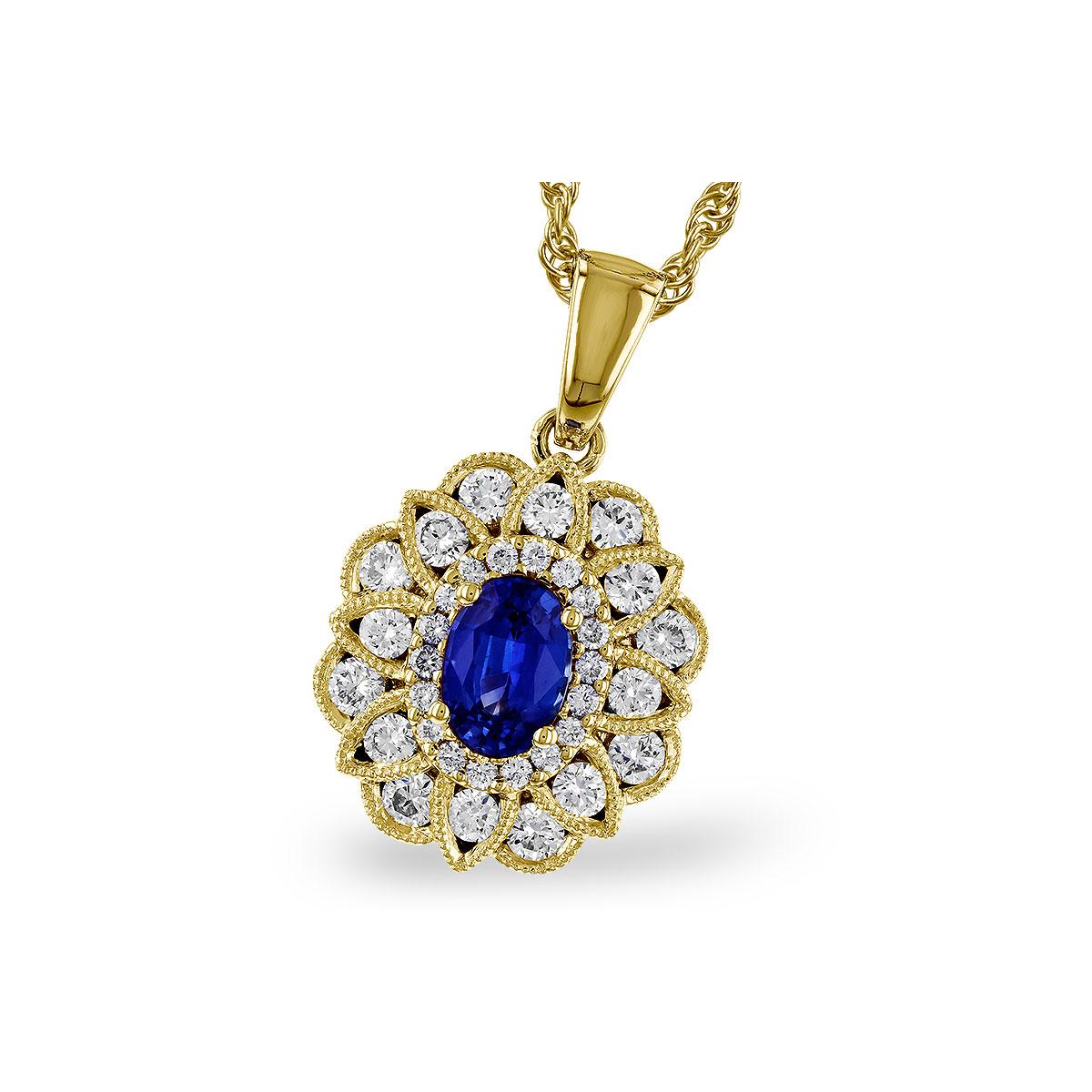 14KT Gold Sapphire Necklace