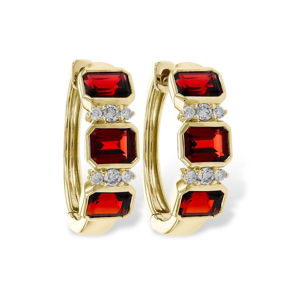 14KT Gold Garnet Earrings