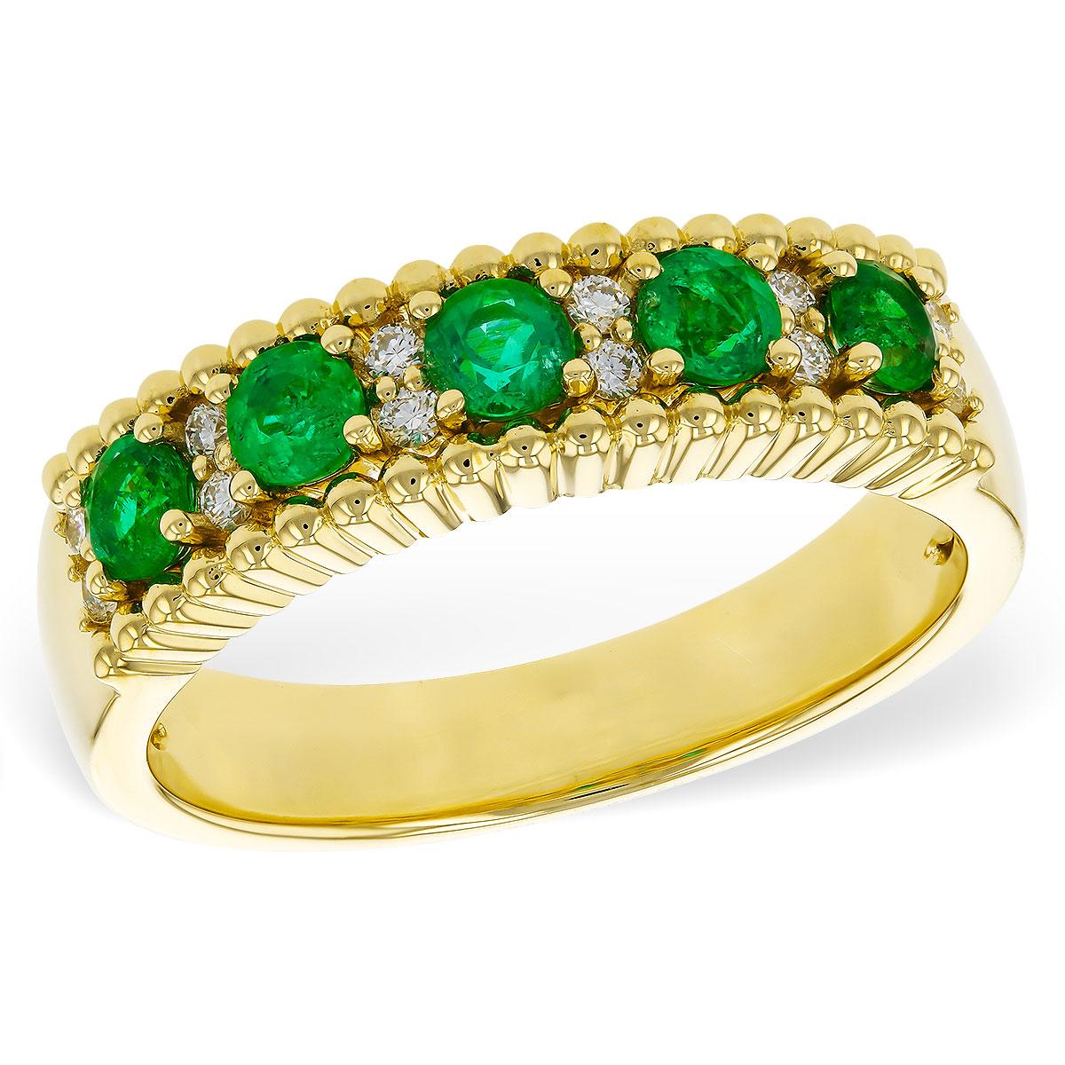 14KT Gold Ladies Emerald Wedding Ring