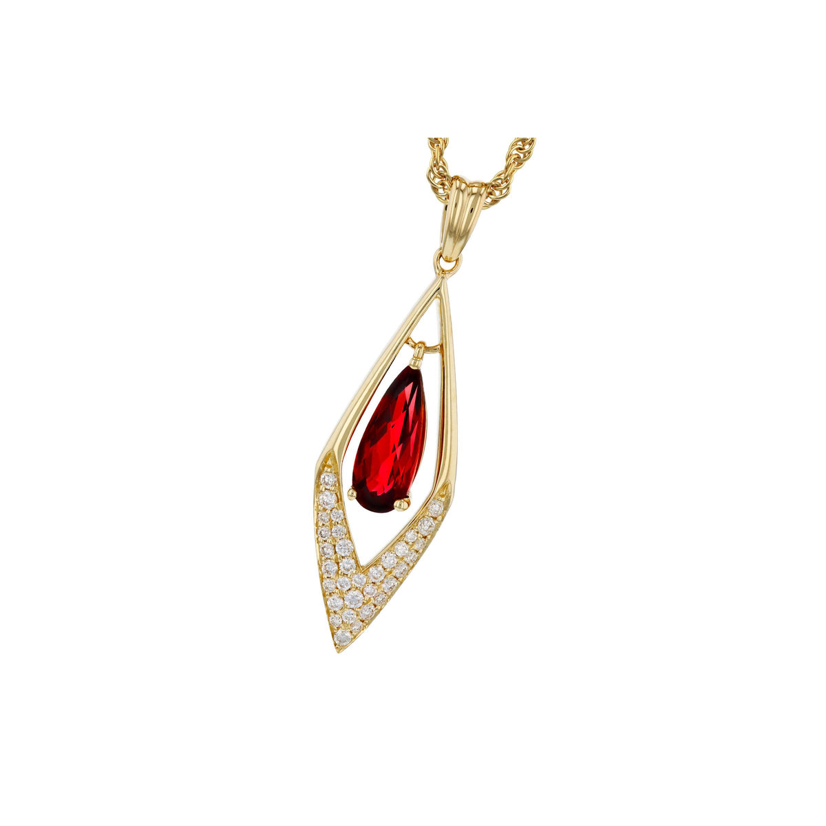 14KT Gold Garnet Necklace