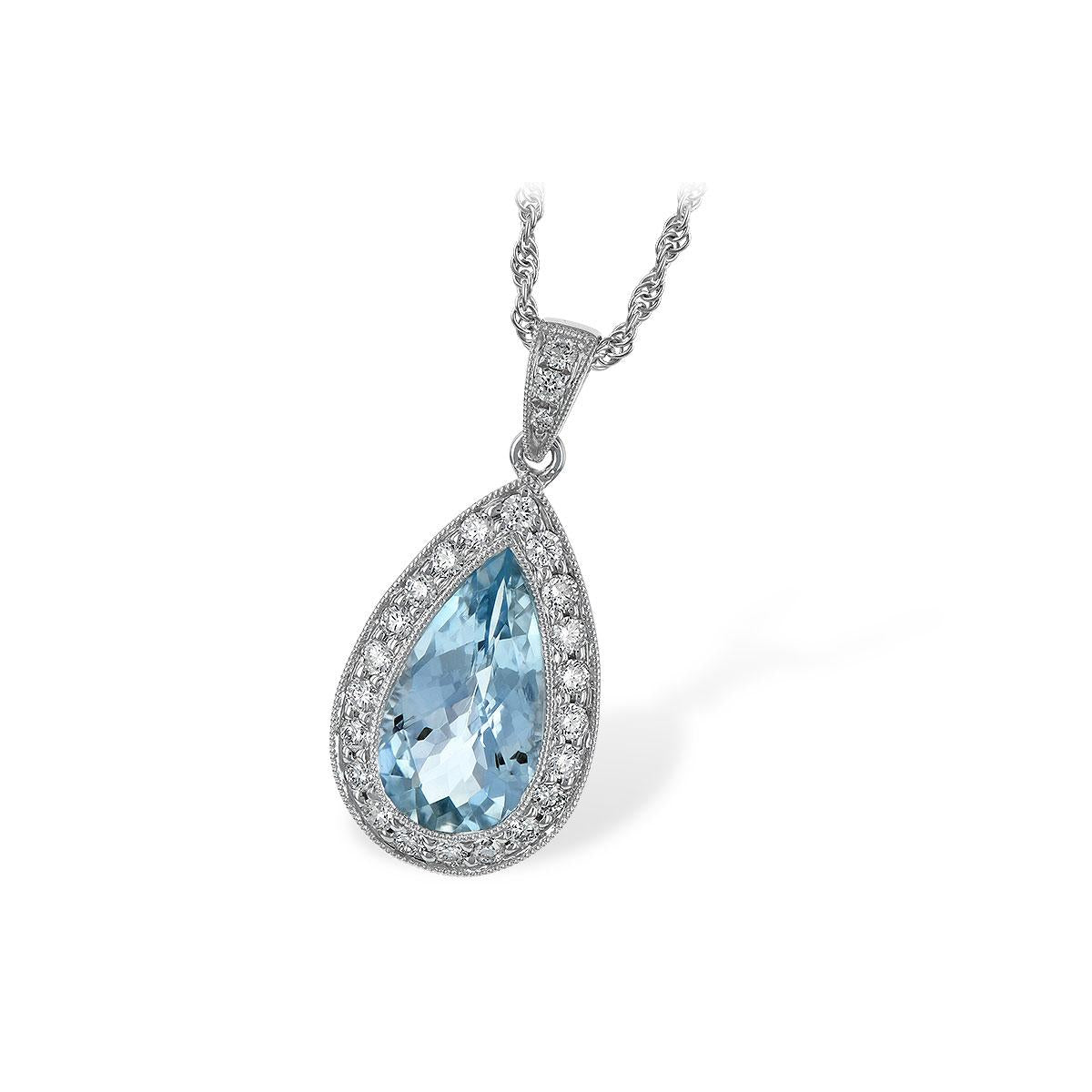 14KT Gold Aqua Necklace