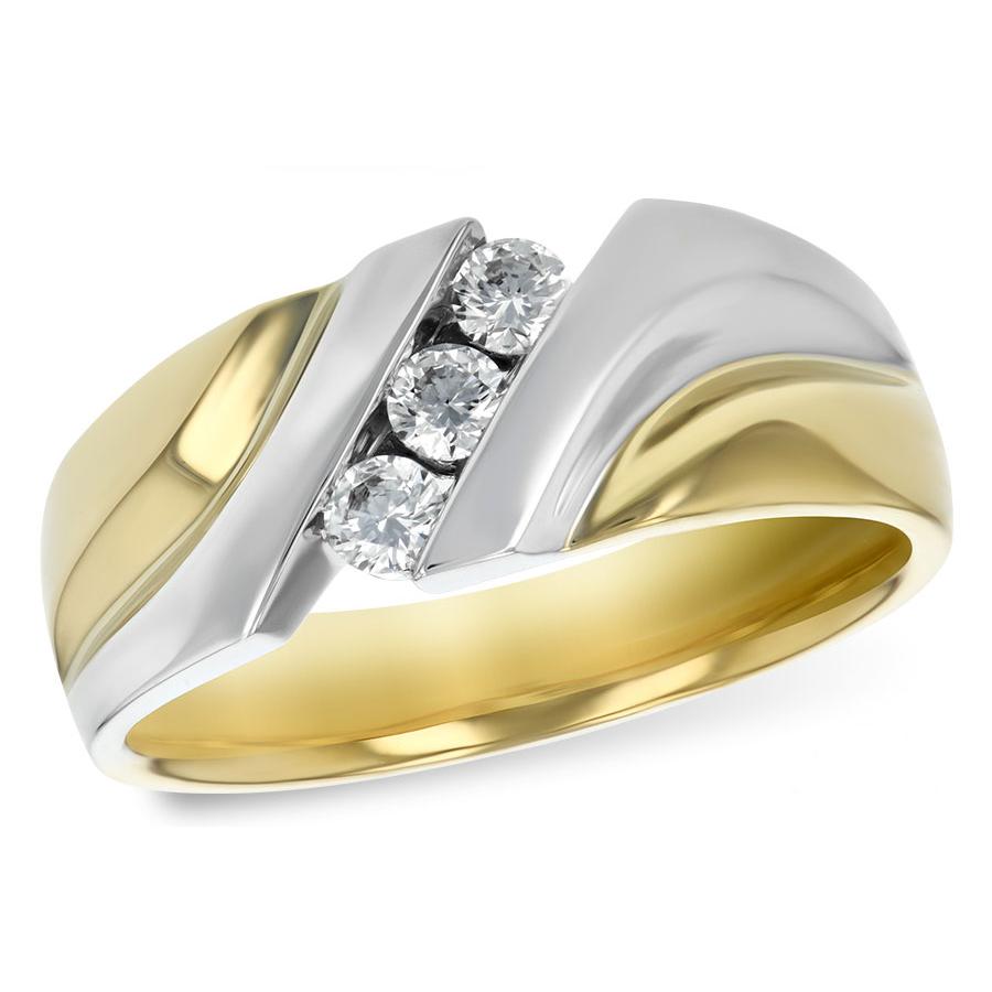 14KT Gold Mens Diamond Wedding Ring