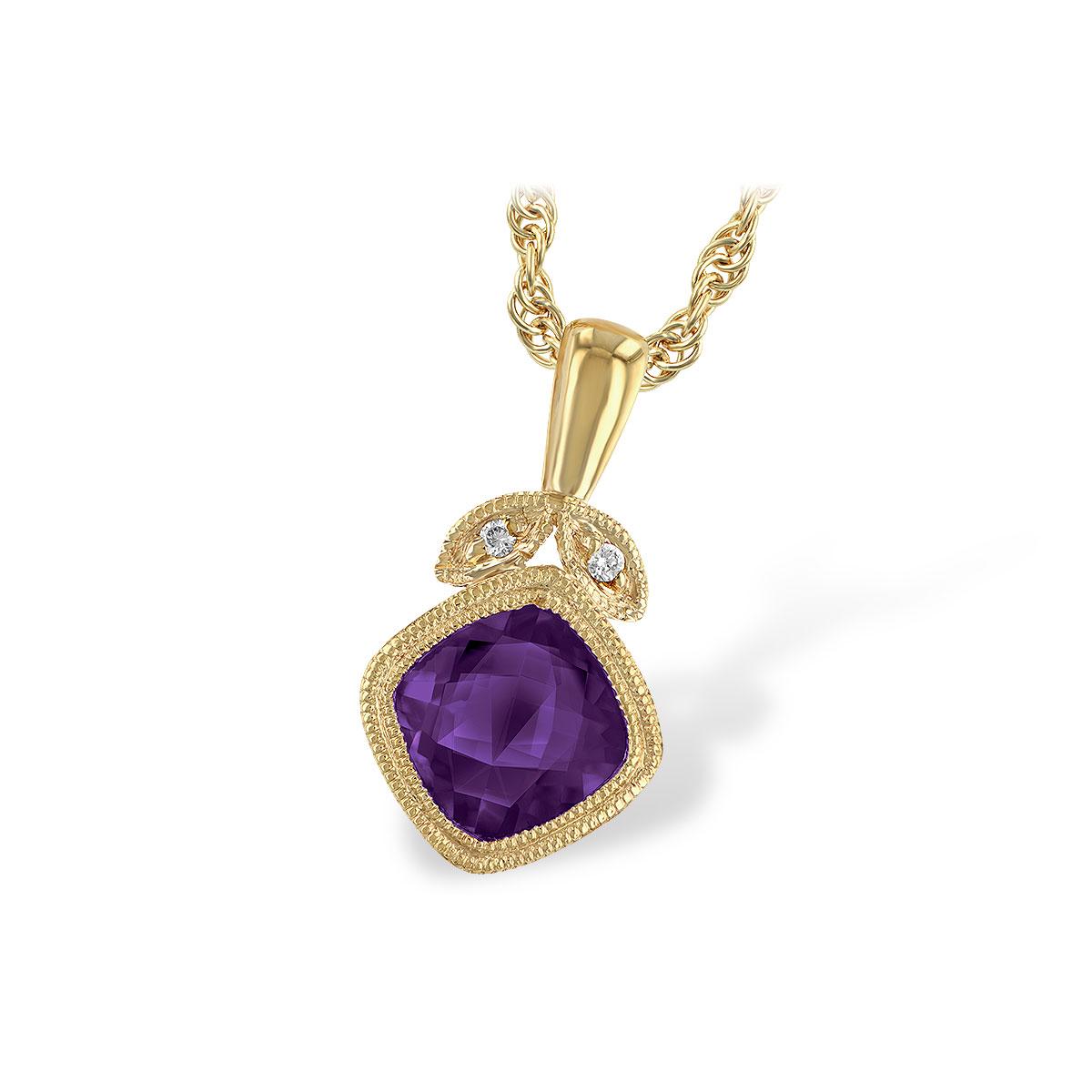14KT Gold Amethyst Necklace