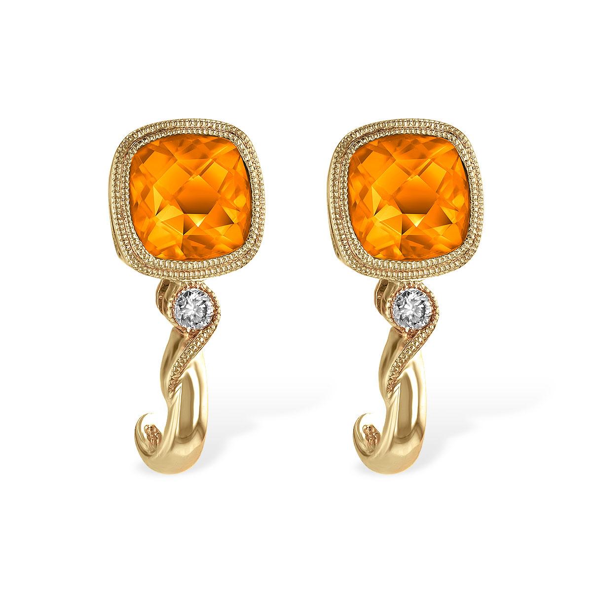 14KT Gold Citrine Earrings