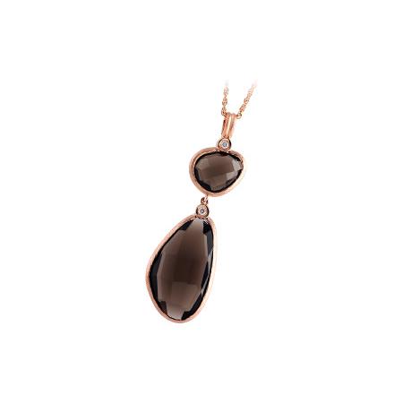 14KT Gold Smoky Quartz Necklace