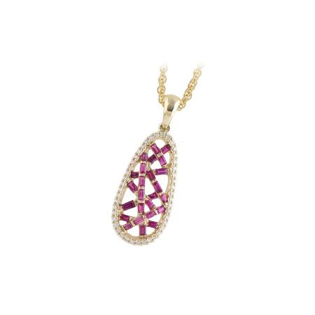 14KT Gold Ruby Necklace