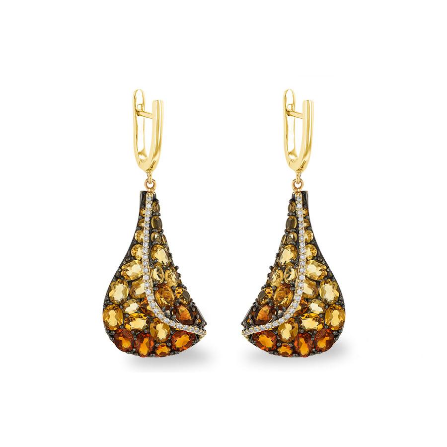 14KT Gold Citrine Earrings
