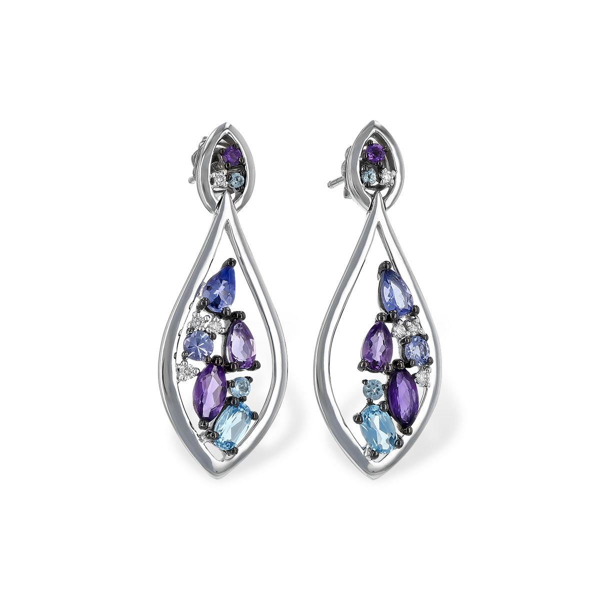 14KT Gold Multi-Stone Earrings