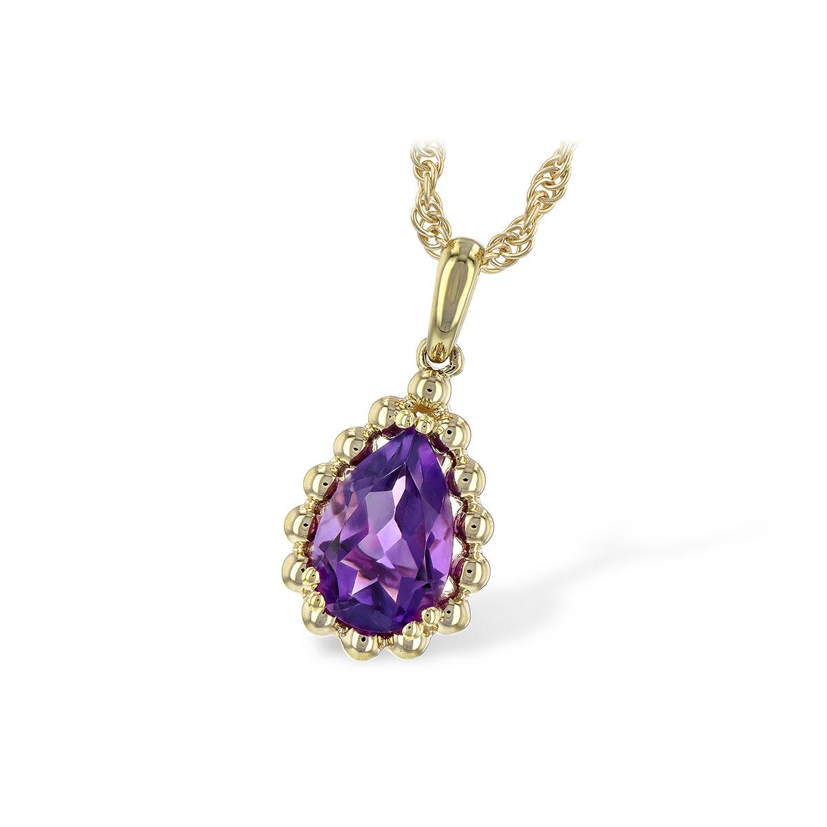 14KT Gold Amethyst Necklace