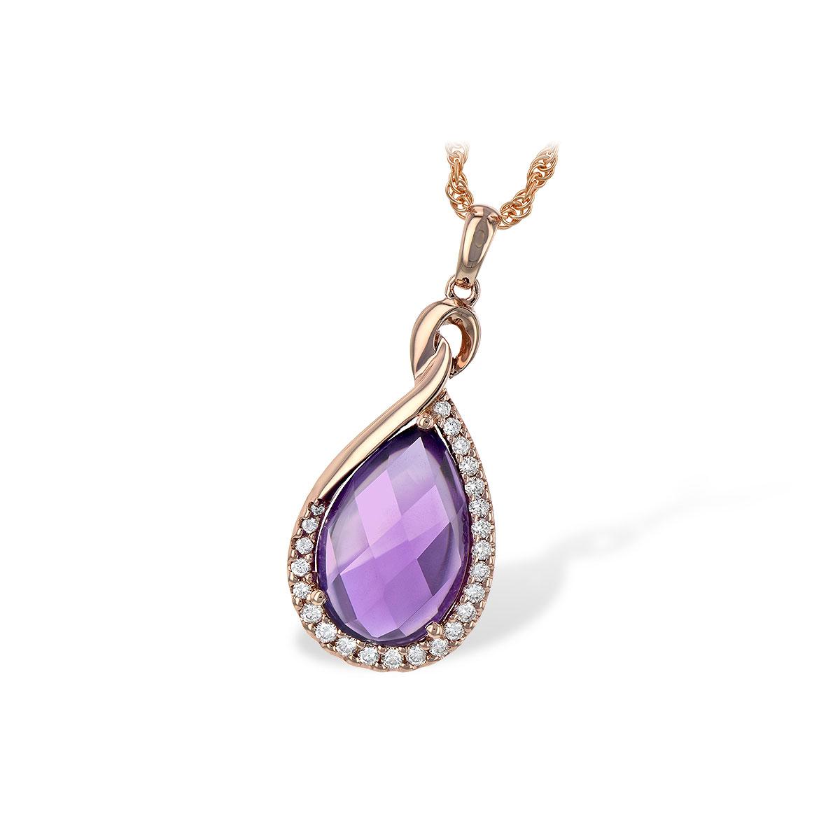 14KT Gold Amethyst Necklace