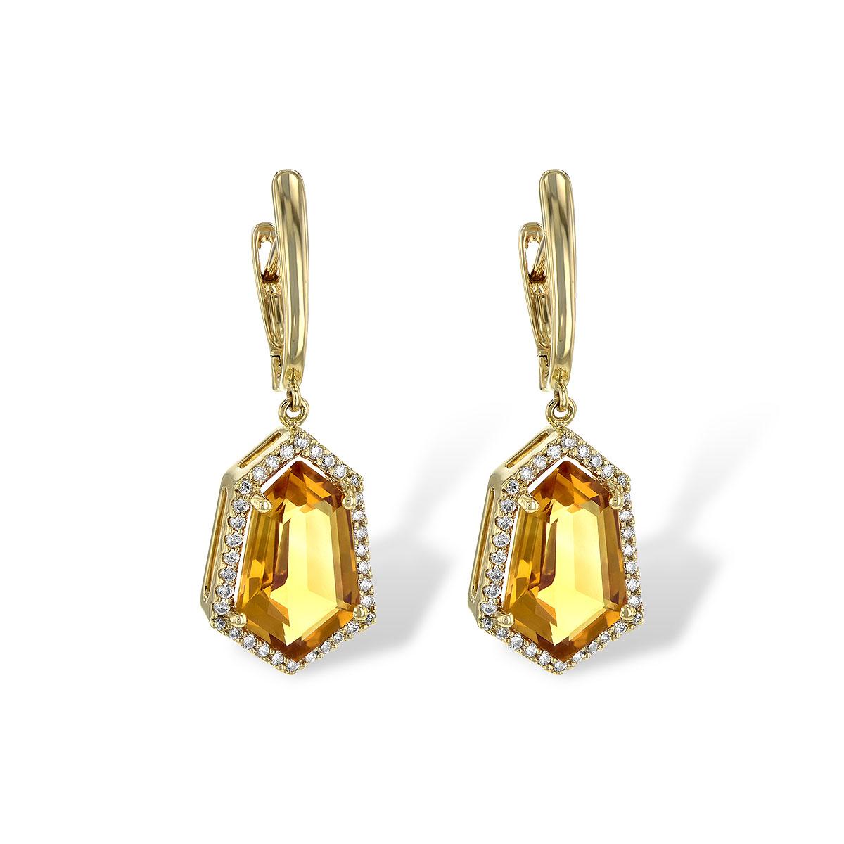 14KT Gold Citrine Earrings