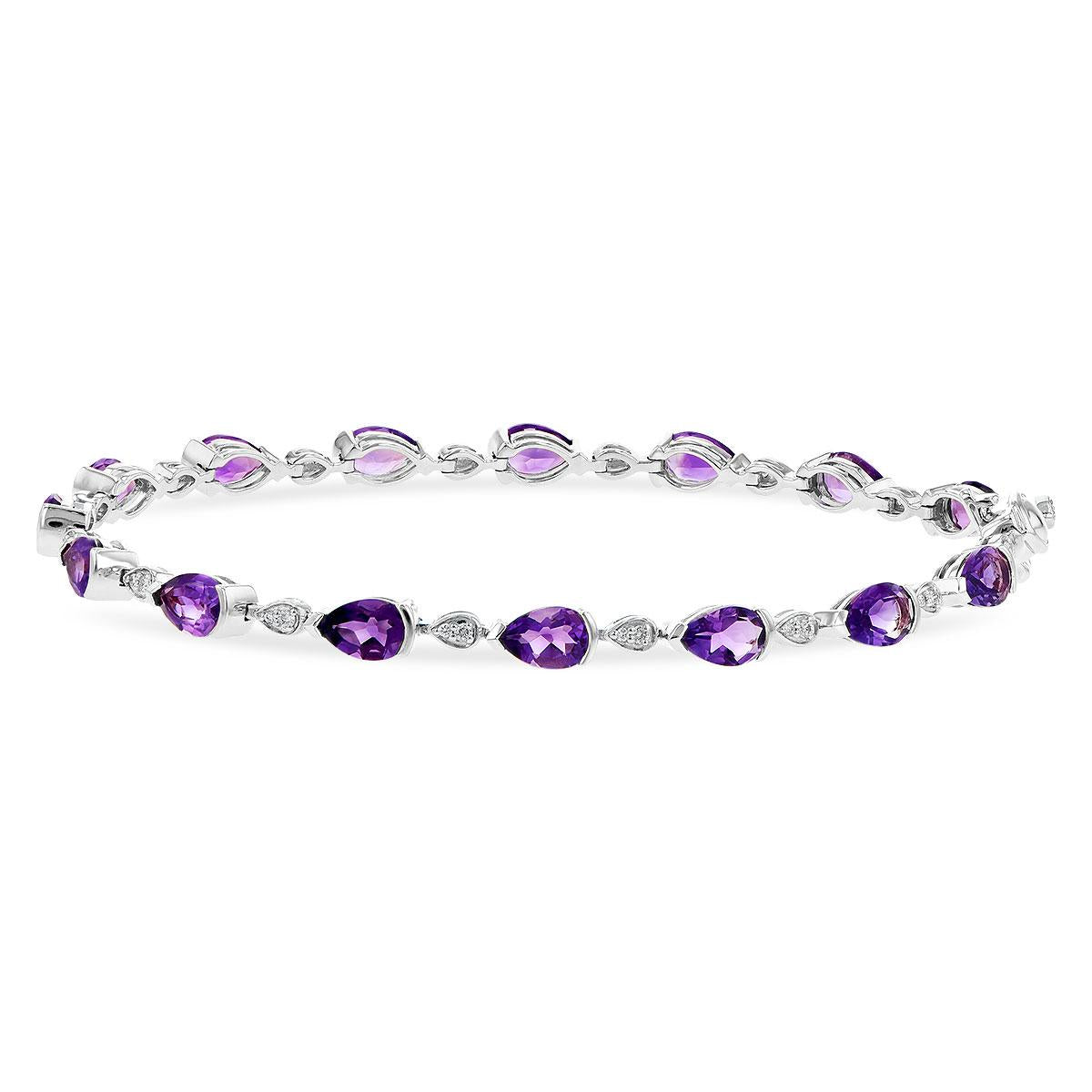 14KT Gold Amethyst Bracelet