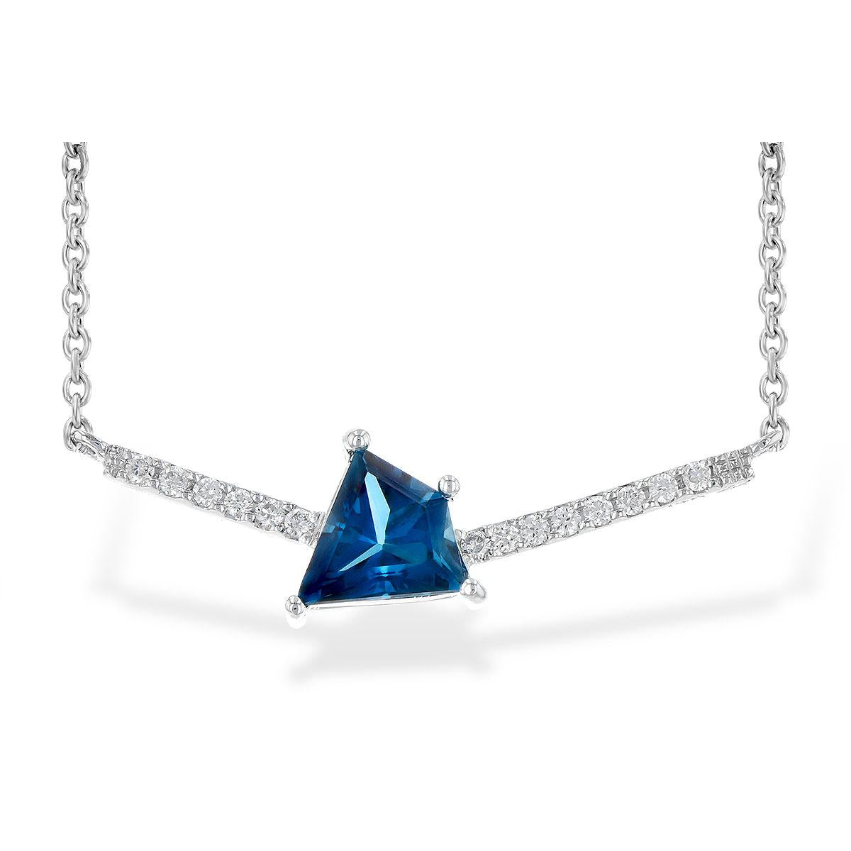 14KT Gold Blue Topaz Necklace