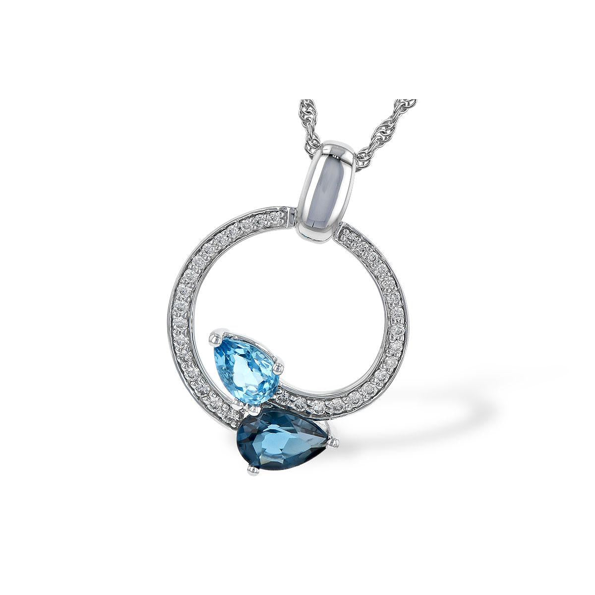 14KT Gold Blue Topaz Necklace